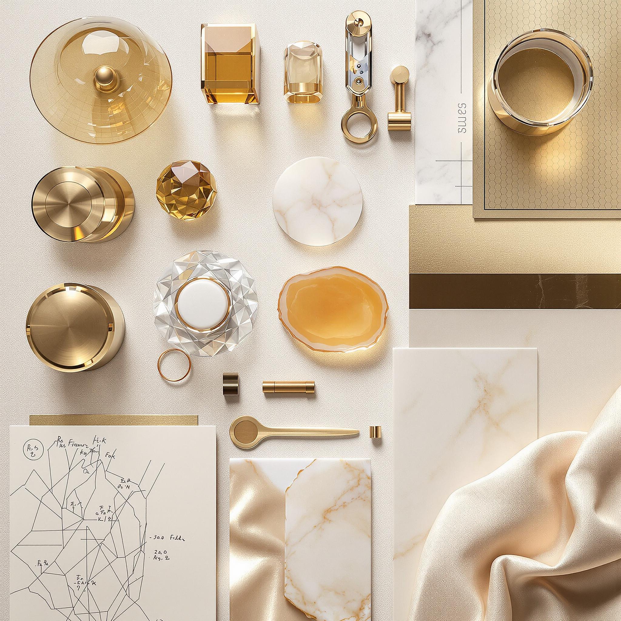 Luxury materials used in Lumière lighting creations