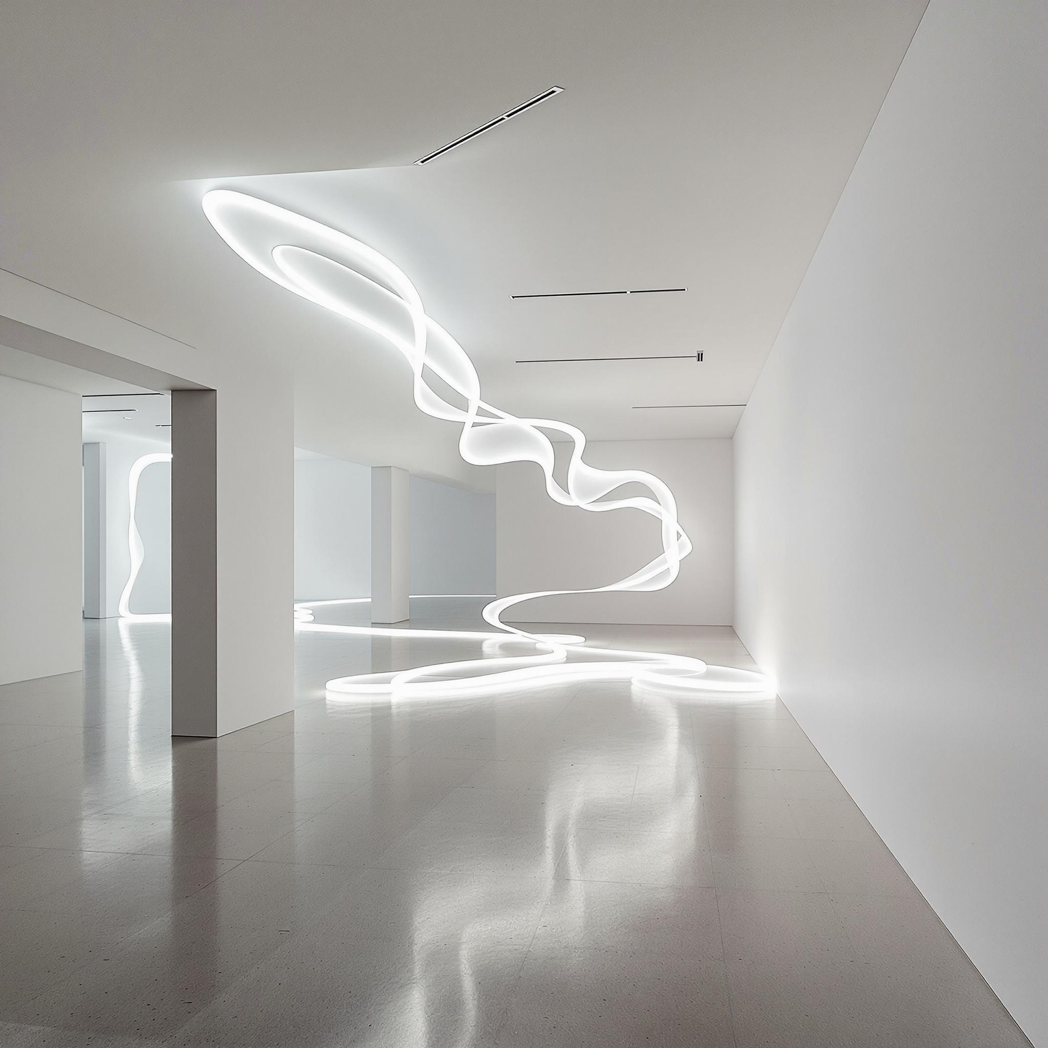 Minimalist lighting sculpture for a contemporary art gallery